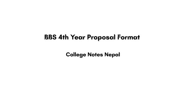 BBS 4th Year Proposal Format Pdf