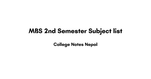MBS 2nd Semester Subject list