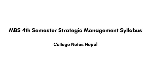 MBS 4th Semester Strategic Management Syllabus Pdf